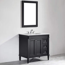 Load image into Gallery viewer, Vinnova Vanity Vinnova Catania 36&quot; Vanity in Espresso with Carrara White Marble Countertop With Mirror