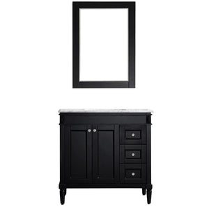 Vinnova Vanity Vinnova Catania 36" Vanity in Espresso with Carrara White Marble Countertop With Mirror