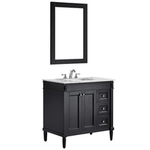 Load image into Gallery viewer, Vinnova Vanity Vinnova Catania 36&quot; Vanity in Espresso with Carrara White Marble Countertop With Mirror