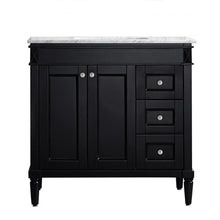 Load image into Gallery viewer, Vinnova Vanity Vinnova Catania 36&quot; Vanity in Espresso with Carrara White Marble Countertop Without Mirror