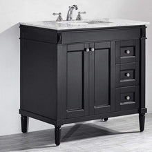 Load image into Gallery viewer, Vinnova Vanity Vinnova Catania 36&quot; Vanity in Espresso with Carrara White Marble Countertop Without Mirror