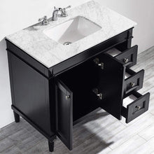 Load image into Gallery viewer, Vinnova Vanity Vinnova Catania 36&quot; Vanity in Espresso with Carrara White Marble Countertop Without Mirror