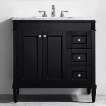 Load image into Gallery viewer, Vinnova Vanity Vinnova Catania 36&quot; Vanity in Espresso with Carrara White Marble Countertop Without Mirror