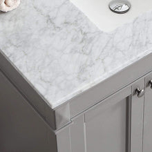 Load image into Gallery viewer, Vinnova Vanity Vinnova Catania 36&quot; Vanity in Grey with Carrara White Marble Countertop Without Mirror