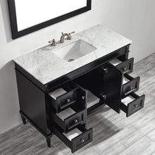 Load image into Gallery viewer, Vinnova Vanity Vinnova Catania 48&quot; Vanity in Espresso with Carrara White Marble Countertop With Mirror