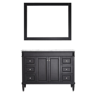 Vinnova Vanity Vinnova Catania 48" Vanity in Espresso with Carrara White Marble Countertop With Mirror