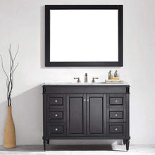 Load image into Gallery viewer, Vinnova Vanity Vinnova Catania 48&quot; Vanity in Espresso with Carrara White Marble Countertop With Mirror