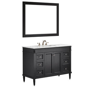 Vinnova Vanity Vinnova Catania 48" Vanity in Espresso with Carrara White Marble Countertop With Mirror