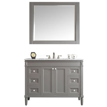 Load image into Gallery viewer, Vinnova Vanity Vinnova Catania 48&quot; Vanity in Grey with Carrara White Marble Countertop With Mirror