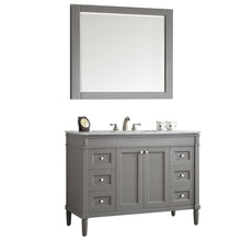 Load image into Gallery viewer, Vinnova Vanity Vinnova Catania 48&quot; Vanity in Grey with Carrara White Marble Countertop With Mirror