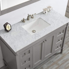 Load image into Gallery viewer, Vinnova Vanity Vinnova Catania 48&quot; Vanity in Grey with Carrara White Marble Countertop With Mirror