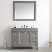 Load image into Gallery viewer, Vinnova Vanity Vinnova Catania 48&quot; Vanity in Grey with Carrara White Marble Countertop With Mirror