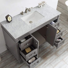 Load image into Gallery viewer, Vinnova Vanity Vinnova Catania 48&quot; Vanity in Grey with Carrara White Marble Countertop With Mirror