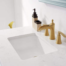 Load image into Gallery viewer, Vinnova Vanity Vinnova Charlotte 36&quot; Vanity in Finnish Green with Carrara White Composite Stone Countertop With Mirror