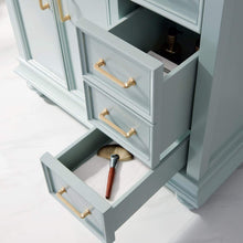 Load image into Gallery viewer, Vinnova Vanity Vinnova Charlotte 36&quot; Vanity in Finnish Green with Carrara White Composite Stone Countertop Without Mirror