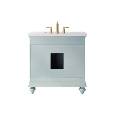 Load image into Gallery viewer, Vinnova Vanity Vinnova Charlotte 36&quot; Vanity in Finnish Green with Carrara White Composite Stone Countertop Without Mirror