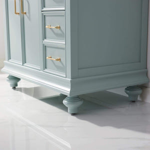 Vinnova Vanity Vinnova Charlotte 36" Vanity in Finnish Green with Carrara White Composite Stone Countertop Without Mirror