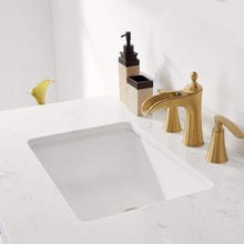 Load image into Gallery viewer, Vinnova Vanity Vinnova Charlotte 36&quot; Vanity in Finnish Green with Carrara White Composite Stone Countertop Without Mirror