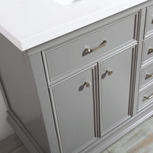 Load image into Gallery viewer, Vinnova Vanity Vinnova Charlotte 36&quot; Vanity in Grey with Carrara Quartz Stone Top With Mirror
