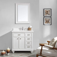 Load image into Gallery viewer, Vinnova Vanity Vinnova Charlotte 36&quot; Vanity in White with Carrara Quartz Stone Top With Mirror