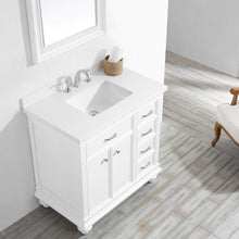Load image into Gallery viewer, Vinnova Vanity Vinnova Charlotte 36&quot; Vanity in White with Carrara Quartz Stone Top With Mirror