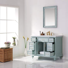 Load image into Gallery viewer, Vinnova Vanity Vinnova Charlotte 48&quot; Vanity in Finnish Green with Carrara White Composite Stone Countertop With Mirror