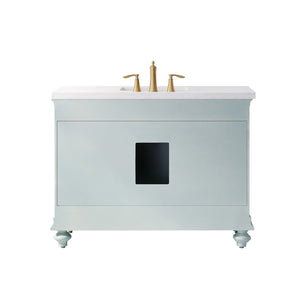 Vinnova Vanity Vinnova Charlotte 48" Vanity in Finnish Green with Carrara White Composite Stone Countertop With Mirror