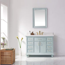 Load image into Gallery viewer, Vinnova Vanity Vinnova Charlotte 48&quot; Vanity in Finnish Green with Carrara White Composite Stone Countertop With Mirror