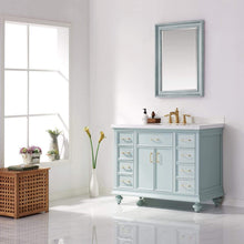 Load image into Gallery viewer, Vinnova Vanity Vinnova Charlotte 48&quot; Vanity in Finnish Green with Carrara White Composite Stone Countertop With Mirror