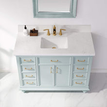 Load image into Gallery viewer, Vinnova Vanity Vinnova Charlotte 48&quot; Vanity in Finnish Green with Carrara White Composite Stone Countertop With Mirror