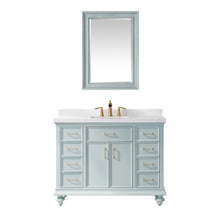 Load image into Gallery viewer, Vinnova Vanity Vinnova Charlotte 48&quot; Vanity in Finnish Green with Carrara White Composite Stone Countertop With Mirror
