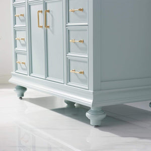 Vinnova Vanity Vinnova Charlotte 48" Vanity in Finnish Green with Carrara White Composite Stone Countertop Without Mirror