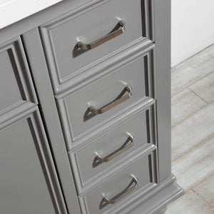 Vinnova Vanity Vinnova Charlotte 48" Vanity in Grey with Carrara Quartz Stone Top With Mirror