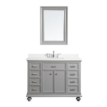 Load image into Gallery viewer, Vinnova Vanity Vinnova Charlotte 48&quot; Vanity in Grey with Carrara Quartz Stone Top With Mirror