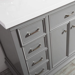 Vinnova Vanity Vinnova Charlotte 48" Vanity in Grey with Carrara Quartz Stone Top  Without Mirror