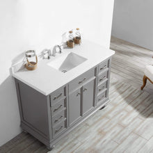 Load image into Gallery viewer, Vinnova Vanity Vinnova Charlotte 48&quot; Vanity in Grey with Carrara Quartz Stone Top  Without Mirror