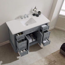 Load image into Gallery viewer, Vinnova Vanity Vinnova Charlotte 48&quot; Vanity in Grey with Carrara Quartz Stone Top  Without Mirror