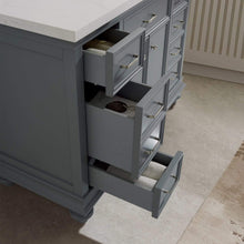 Load image into Gallery viewer, Vinnova Vanity Vinnova Charlotte 48&quot; Vanity in Grey with Carrara Quartz Stone Top  Without Mirror