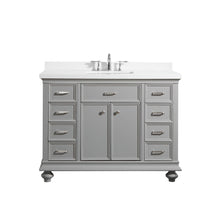 Load image into Gallery viewer, Vinnova Vanity Vinnova Charlotte 48&quot; Vanity in Grey with Carrara Quartz Stone Top  Without Mirror
