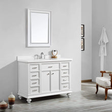 Load image into Gallery viewer, Vinnova Vanity Vinnova Charlotte 48&quot; Vanity in White with Carrara Quartz Stone Top With Mirror