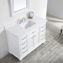 Load image into Gallery viewer, Vinnova Vanity Vinnova Charlotte 48&quot; Vanity in White with Carrara Quartz Stone Top With Mirror