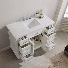 Load image into Gallery viewer, Vinnova Vanity Vinnova Charlotte 48&quot; Vanity in White with Carrara Quartz Stone Top  Without Mirror