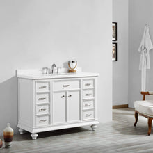 Load image into Gallery viewer, Vinnova Vanity Vinnova Charlotte 48&quot; Vanity in White with Carrara Quartz Stone Top  Without Mirror