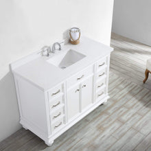 Load image into Gallery viewer, Vinnova Vanity Vinnova Charlotte 48&quot; Vanity in White with Carrara Quartz Stone Top  Without Mirror