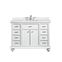 Load image into Gallery viewer, Vinnova Vanity Vinnova Charlotte 48&quot; Vanity in White with Carrara Quartz Stone Top  Without Mirror