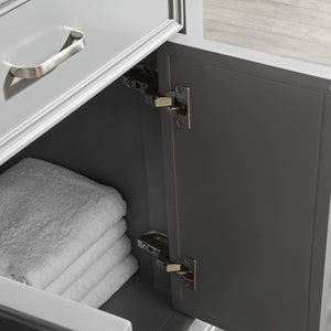 Vinnova Vanity Vinnova Charlotte 60" Double Vanity in Grey with Carrara Quartz Stone Top With Mirror