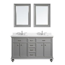 Load image into Gallery viewer, Vinnova Vanity Vinnova Charlotte 60&quot; Double Vanity in Grey with Carrara Quartz Stone Top With Mirror