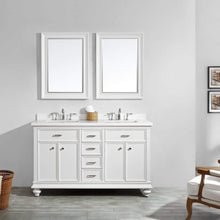 Load image into Gallery viewer, Vinnova Vanity Vinnova Charlotte 60&quot; Double Vanity in White with Carrara Quartz Stone Top With Mirror