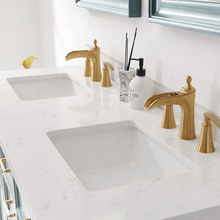 Load image into Gallery viewer, Vinnova Vanity Vinnova Charlotte 60&quot; Vanity in Finnish Green with Carrara White Composite Stone Countertop With Mirror