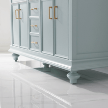 Load image into Gallery viewer, Vinnova Vanity Vinnova Charlotte 60&quot; Vanity in Finnish Green with Carrara White Composite Stone Countertop With Mirror